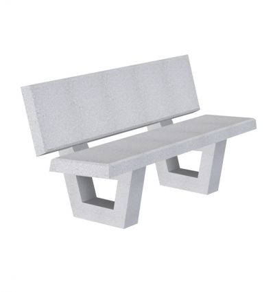 Banc béton extérieur avec pieds carrés coloris gris sablé