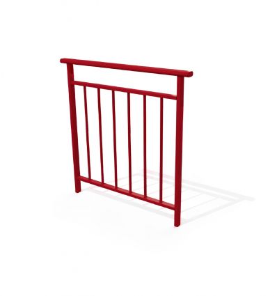 Barrière trottoir à barreaux L.1000 mm rouge