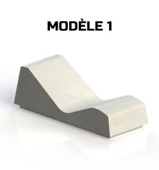 Chaise longue mobilier urbain en béton modèle 1