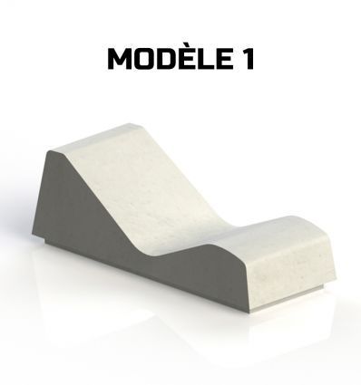 Chaise longue mobilier urbain en béton modèle 1