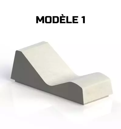 Chaise longue mobilier urbain en béton modèle 1
