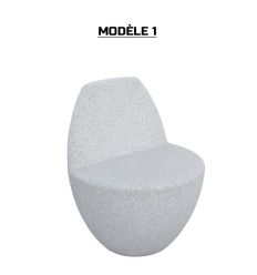 Banc béton monoplace design modèle 1