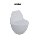 Photo : Banc béton monoplace design Gris sablé - Modèle 1