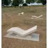Chaise longue mobilier urbain en béton modèle 2 en conditions réelles