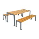 Photo : Table de pique-nique pour extérieur bois 10 couleurs Table seule - Gris Procity - Lasuré chêne clair