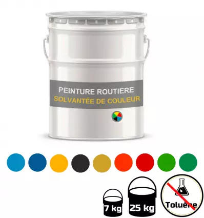 9 différentes couleurs de peinture routière solvantée