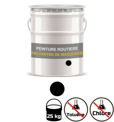 Peinture Routière Noire 24 Kg - Pour Marquage Au Sol, Signalisation Parking Et Voirie - Acrylique Monocomposant
