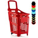 Photo : Panier à Roulettes Monobloc 65L 2 roues - Rouge