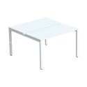 Photo : Bureau bench 2 personnes 120 cm - 126 cm - Sans écran de séparation - Blanc