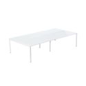 Photo : Bureau bench 4 personnes 240 cm - 126 cm - Sans écran de séparation - Blanc