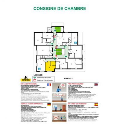 Plan de Chambre Évacuation