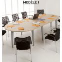 Photo : Table de réunion 10 personnes Modèle 1 - Aluminium - Hêtre naturel