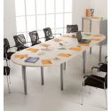 Photo : Table de réunion 12 personnes Aluminium - Hêtre naturel