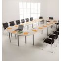 Photo : Table de réunion 20 personnes Aluminium - Hêtre naturel