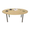Photo : Table de réunion ovale Aluminium - Hêtre naturel