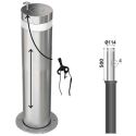 Photo : Borne escamotable manuelle en inox Diamètre 114 mm