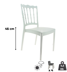 chaise de terrasse professionnel hauteur d'assise de 46 cm