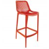 Chaise haute terrasse CHR en polypropylène rouge