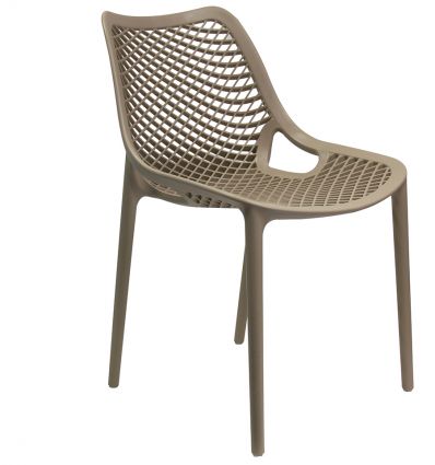 Chaise terrasse CHR en polypropylène taupe