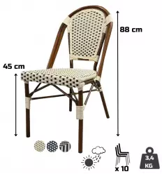 Chaise bistrot rotin synthétique empilable usage extérieur