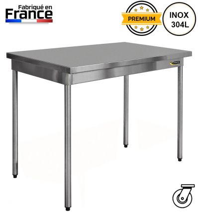 Table inox 100x70 fabrication française