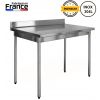 Table acier inoxydable 304L 60x60 cm avec dosseret