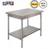 Table acier inoxydable 304L 60x60 cm avec une étagère
