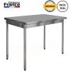 Table acier inoxydable 70x70 cm fabrication française