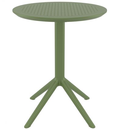 table de restaurant exterieur ronde noir vert olive