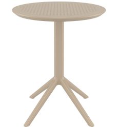 table de restaurant exterieur ronde taupe