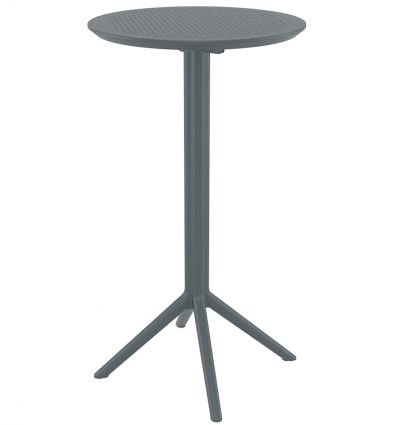 table haute exterieur pour restaurant grise