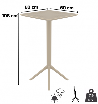 table haute pour terrasse restaurant dimensions