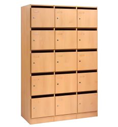 Casier Professeur 15 Cases en Bois Hêtre Miel