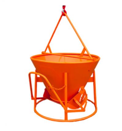 Benne à béton surbaissée déversement central par levier