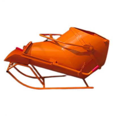 Benne à béton distributrice avec fond ouvrant large