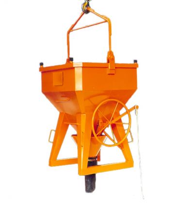 Benne à béton à tuyau droite avec volant et anse de levage