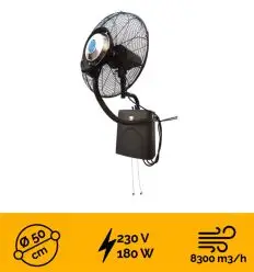 Ventilateur brumisateur mural professionnel