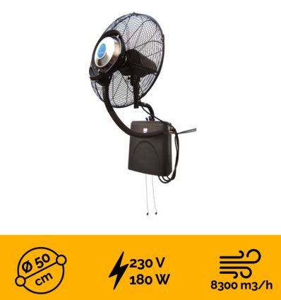 Ventilateur brumisateur mural professionnel