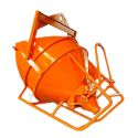 Photo : Benne à béton à tuyau couchée cylindro conique Levier - 150 L