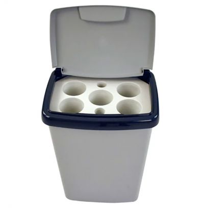 Collecteur à gobelet gris avec couvercle