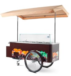 Chariot à glace professionnel marron