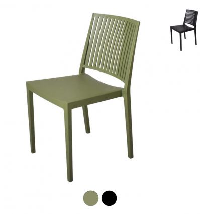 chaise de terasse de restaurant vert olive et noir
