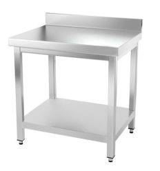 Table découpe boucherie en inox 600 x 600 avec dosseret