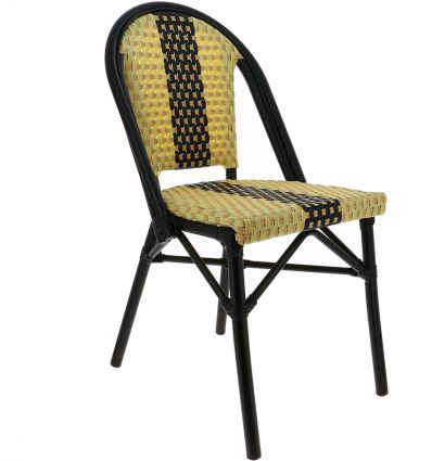 Chaise bistrot parisien beige noir et ivoire