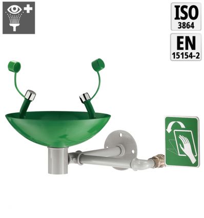 Laveur d'yeux Mural inox peintute epoxy verte RAL 6032 