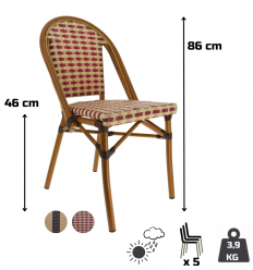 Dimension des chaises de bistrot parisien