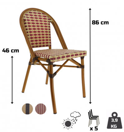 Dimension des chaises de bistrot parisien