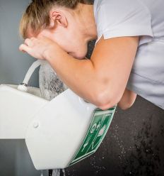 Lave oeil à capot fixation au mur