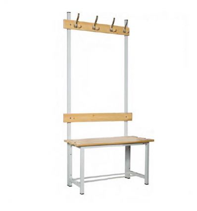 Banc de vestiaire en bois simple avec patères