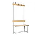 Photo : Banc de vestiaire en bois simple avec patères 1 m - Sans fixation au sol - Sans